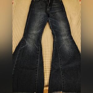 KanCan Dark Wash Denim Bell bottom Jeans, Size 24" Ultra High Rise